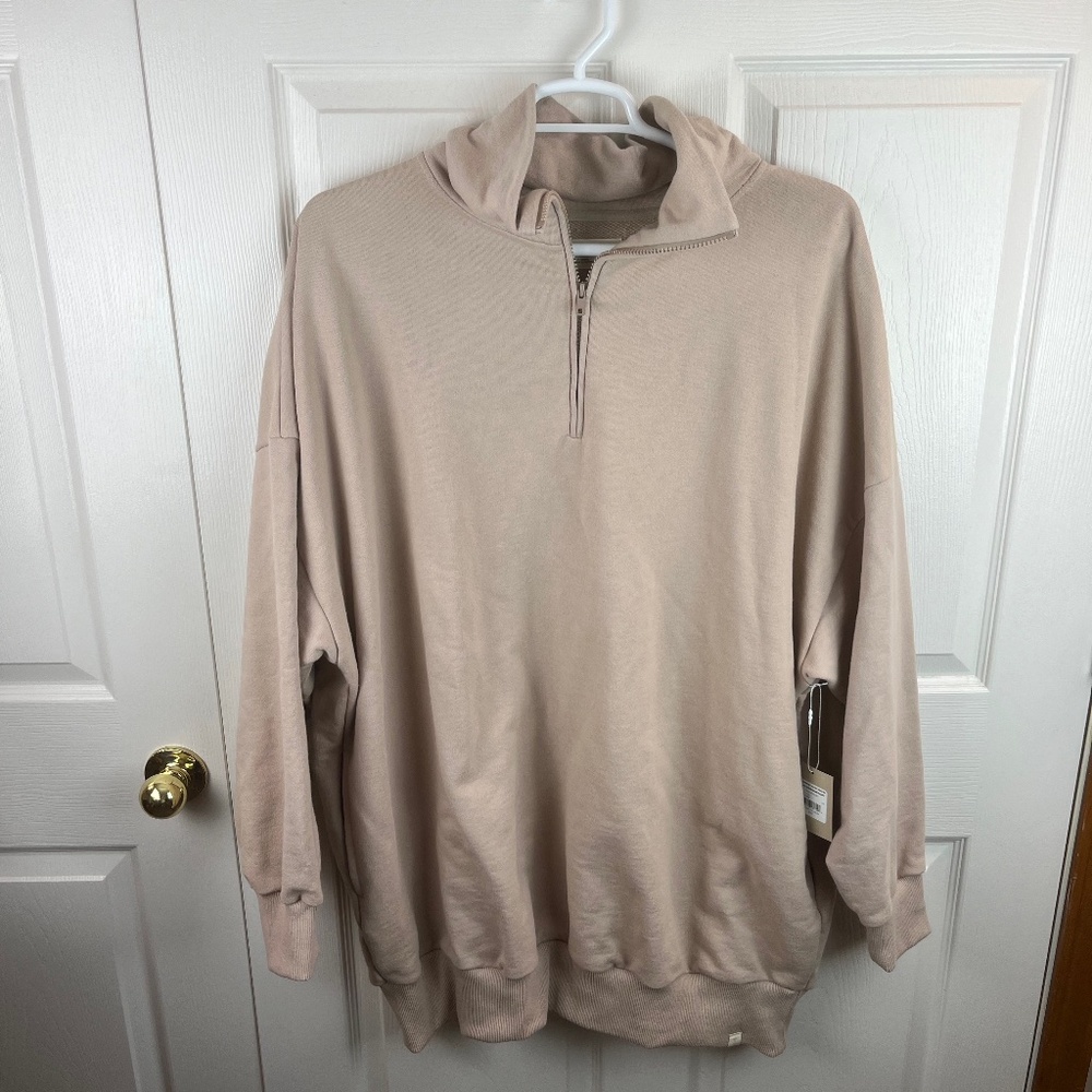 Tkees 1/2 Half Zip Pullover Sweater Sweatshirt Sandy Taupe